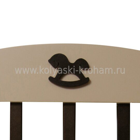 Детская кроватка Соня Лошадка - 02 колесо-качалка (слон.кость+венге)